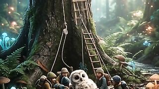Rescue Team Saves Owl Trapped in a Giant Tree