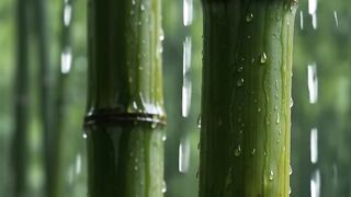Rain in Bamboo Forest | Tranquil Japanese Garden Rain for Sleep and Relaxation
