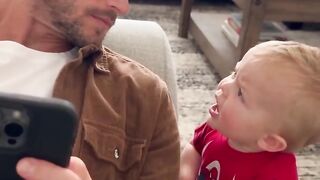 Dad was busy for one second... and the baby completely stole the show 😂