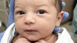 A tiny little miracle, taking the first precious moments of life. 👶🏻🤍✨ expressions. 🥹💜