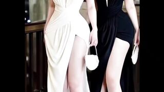 Jimiso - 979 / Dress kondangan / dress panjang,  slim fit| Long dress v neck / Dress halter neck/,  gaun slim fit bahan stretchy