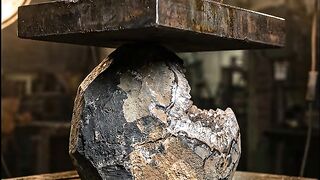 Hydraulic Press Shatters a Crystal Geode | Satisfying ASMR