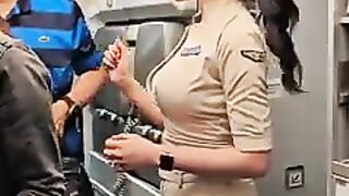 Warm welcome from crew #trending #travel #trend #beautiful #beauty #flightattendant #cute #aviation.mp4