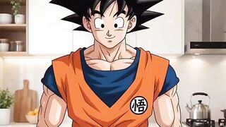 Goku cozinhando