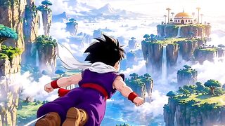 Gohan sobrevoando a terra
