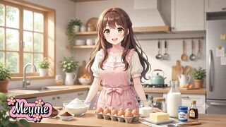 Cooking a strawberry cake