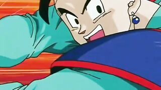 Goku treinando Gohan no mundo Kaioshin