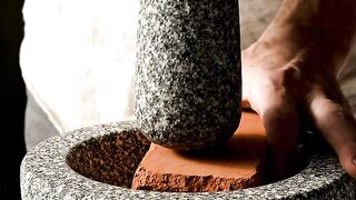 Crushing a Solid Red Brick in a Granite Mortar | Oddly Satisfying ASMR