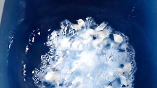 Dropping a Floral Bath Bomb into Deep Blue Water | Oddly Satisfying ASMR