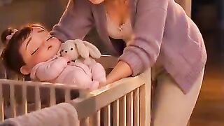 A mãe finalmente conseguiu que o bebê durasse... . 😭😂