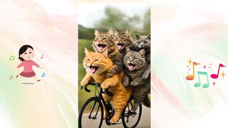 5 gatos na bicicleta Equilíbrio, fofura e muita diversão sobre duas rodas!