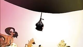 Traditional Javanese *wayang kulit* (shadow puppetry) from Indonesia.