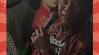 The *wayang* puppeteer is joking