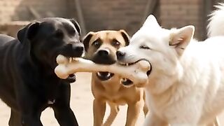 Viral video .Three Dogs, One Bone 🐶🦴 | Funny Dog Battle