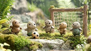 Tiny Rock Characters Playing Football in a Magical Rainforest ⚽🌿