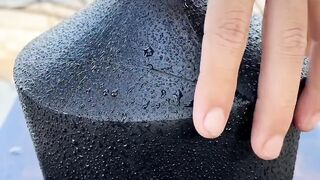 black and white coconut cutting skills ASMR