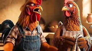 el gallo intenta abandonar a la gallina