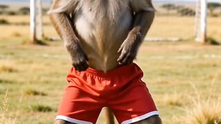 Monkey’s Kick Sends Lion Flying! 🐒⚽🦁