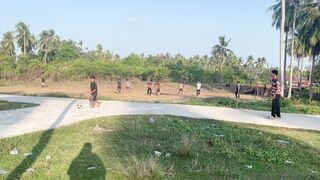 playing casual village football Ball