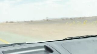 Car drive in dessert area