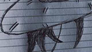 Cool Sketch of a Straw Hat Anime Character on Lined Paper