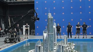 High-Rise Island Model Hit by Massive Wave! (Practical Special Effects BTS)