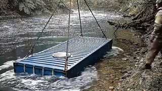 He Dropped a Shipping Container Into a River And Built a SECRET Underwater Aquarium House!