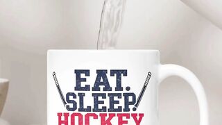 Eat sleep hockey repeat mugs