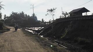 Condition of the railway tracks in North Aceh after last year's floods