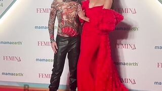 Shilpa Shetty looking super hot and sexy in red dress showing her boobs and nipples in photoshoot watch now.