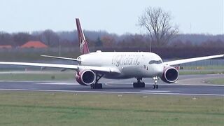 Virgin Atlantic Airbus A350-1000 takeoff at Brussels
