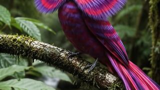 Rare Purple-Red Bird — Stunning Beauty in Indonesian Rainforest 🇮🇩🦜