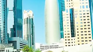 Stunning urban landscapes and futuristic futuristic infrastructure of Qatar City.