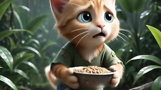 The little kitten didn't see prey, he saw a friend in need