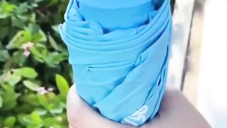 Umbrella with air blower for summer