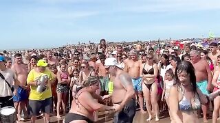 Mar Del Plata Beach A Happy Day