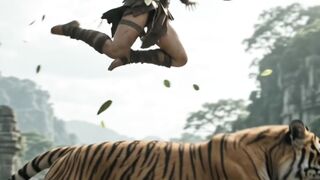 The Kung Fu Jungle Girl! 🐯 Riding a Giant Tiger | Prehistoric AI Animation Story