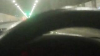 Car drive in tunnel