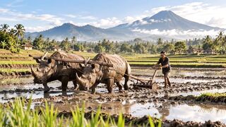 What If Rhinos Plowed an Indonesian Rice Field? 🦏🌾