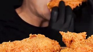 Crispy Fried Chicken ASMR Mukbang Eating Sounds