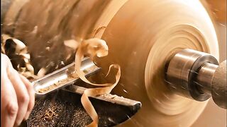 Wood Turning a Raw Log into a Bowl | Satisfying Lathe ASMR