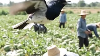 A Kacer Suddenly Flies Over Watermelon Harvesters! 🍉🐦 You Won’t Believe What Happens Next!