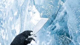 Brrr! Scraping Real Glacier Ice Feels SO Good 🥶✨