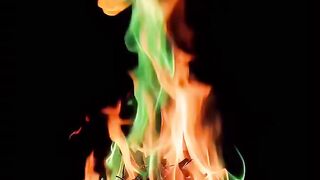 Magical Green Fire Campfire - Real Chemical Fire Burning at Night | Satisfying & Relaxing