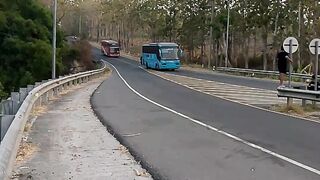 video of evening and media of a bus passing by