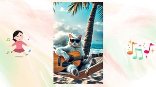 Gato tocando violão