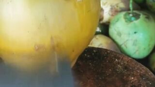 fresh coconut water, cutting skills ASMR