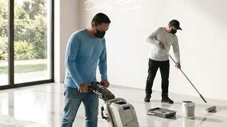 Minimalist Living Room Renovation with 3D Lava Crack Illusion Epoxy Floor