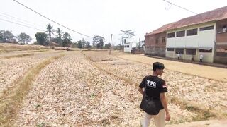 Walking to Work Through the Beautiful Indonesian Countryside