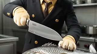 Bizzare Neko Sanji Cooking Giant Creature